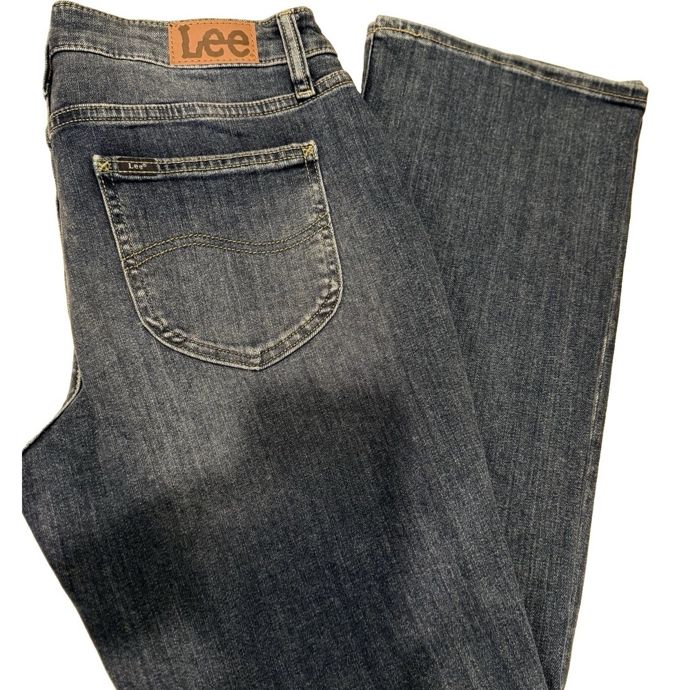 Lee Women's Bootcut Jeans Size 8M Dark Wash Stretch Denim Mid Rise Smarter Fit
